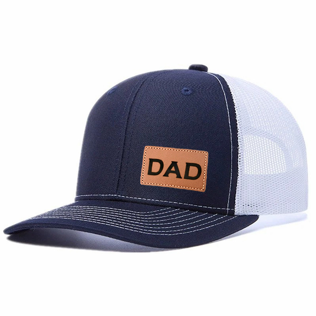 Dad Leather Patch Trucker Hat
