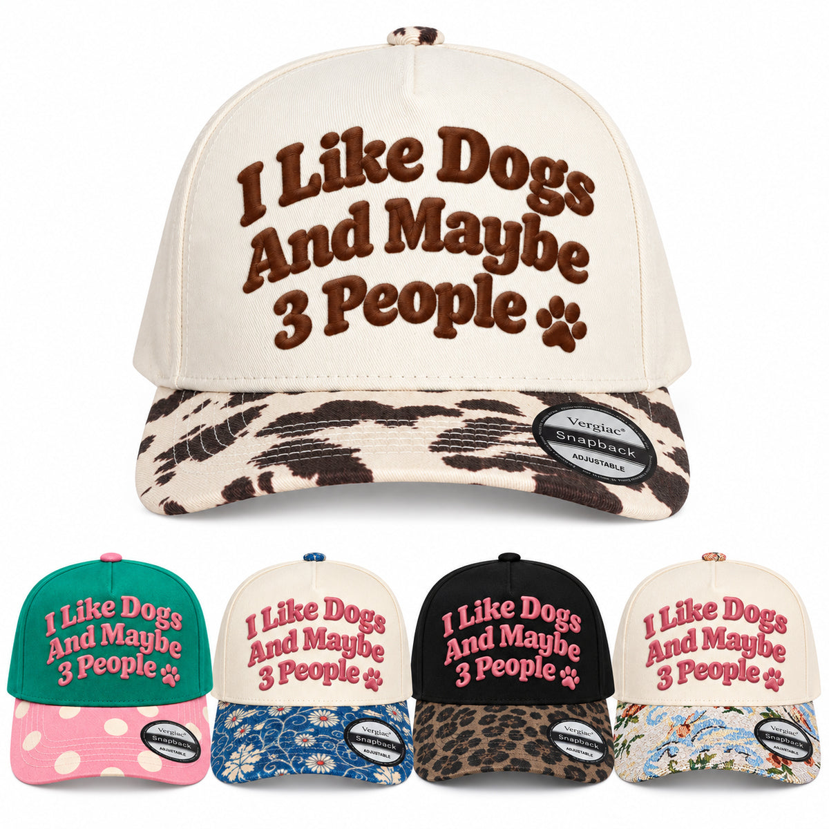 I Like Dogs and Maybe 3 People 5-Panel Trucker Hat