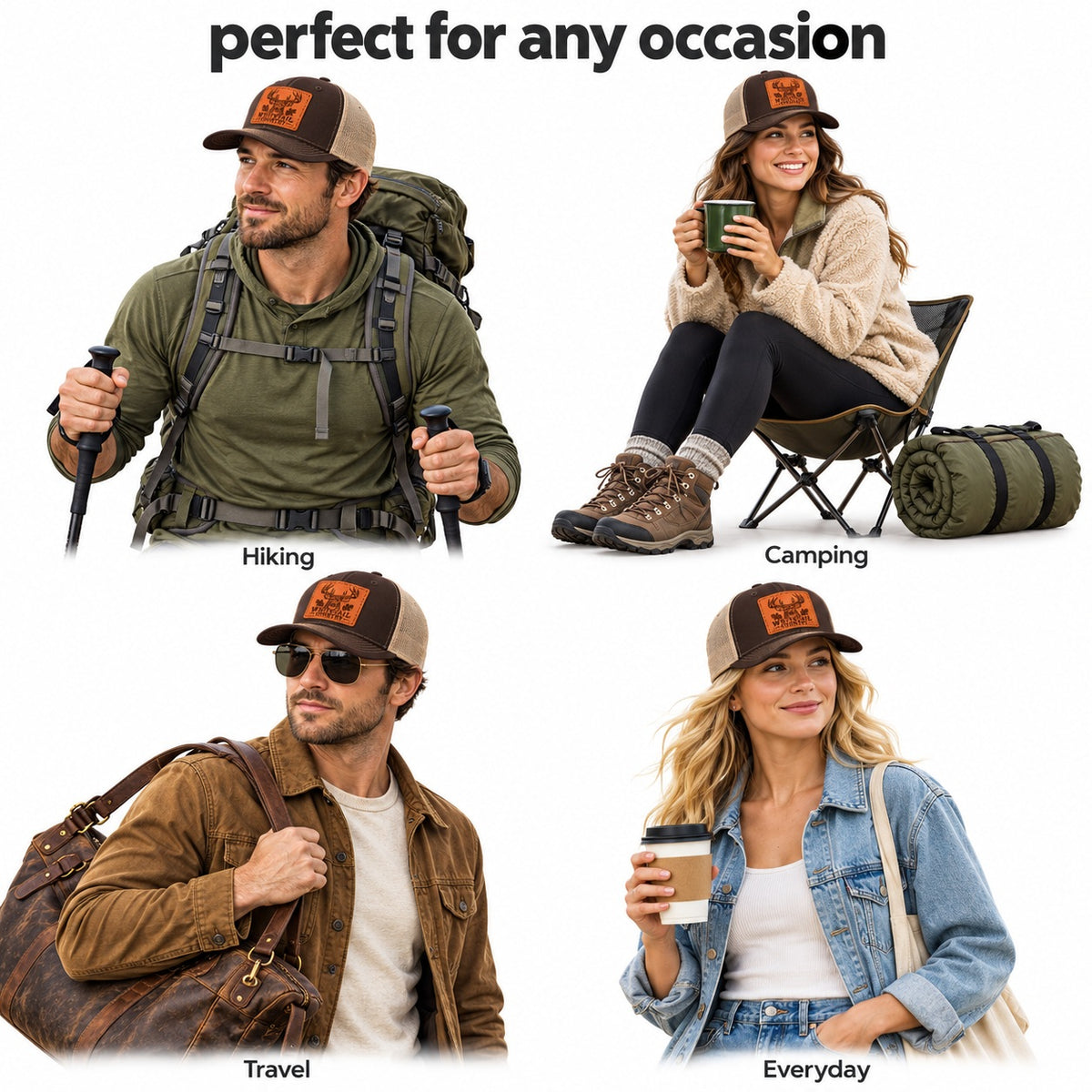 Whitetail Country Leather Patch Trucker Hat