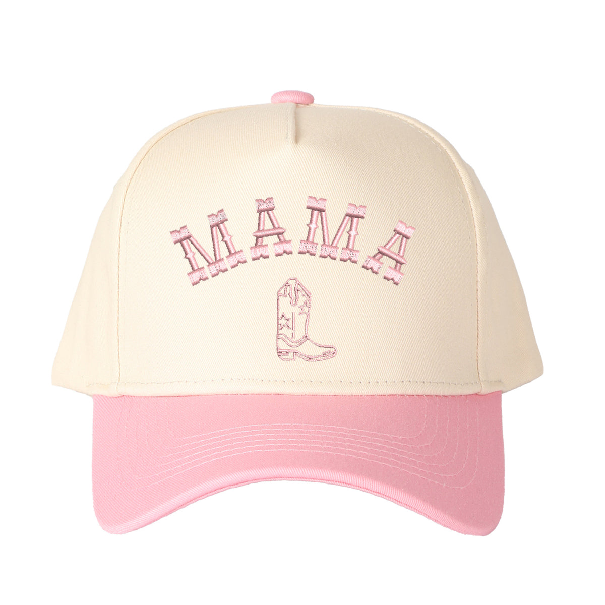 Mama And Boot Pattern Embroidered Trucker Hat