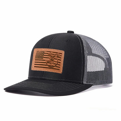 Antler And Bow Leather Patch Trucker Hat