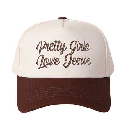 Pretty Girls Love Jesus Embroidered Trucker Hat