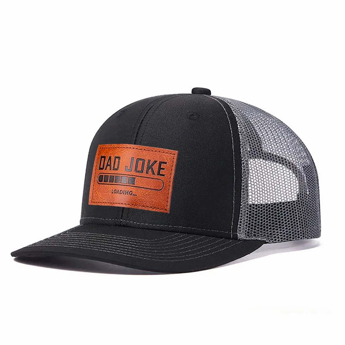 Dad Joke Loading... Leather Patch Trucker Hat