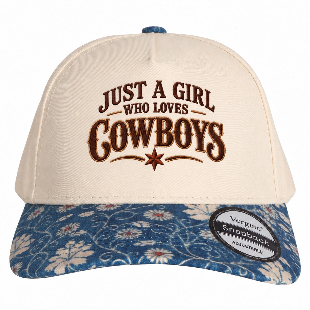Just A Girl Who Loves Cowboys Western 5-Panel Trucker Hat