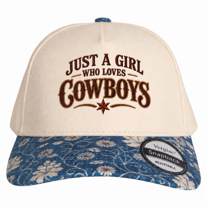Just A Girl Who Loves Cowboys Western 5-Panel Trucker Hat