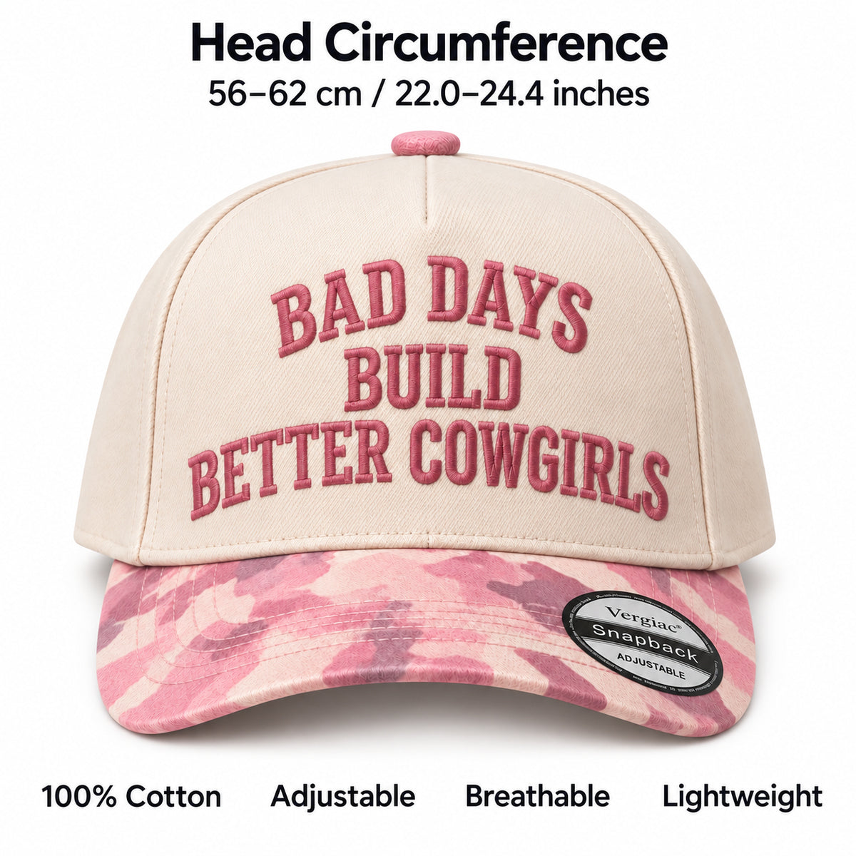 Bad Days Build Better Cowgirls Western Cowboy 5-Panel Trucker Hat