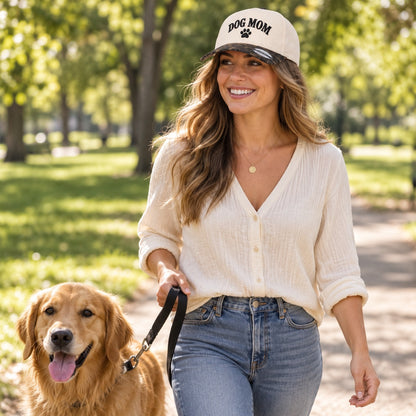 Dog Mom Paw Print 5-Panel Trucker Hat