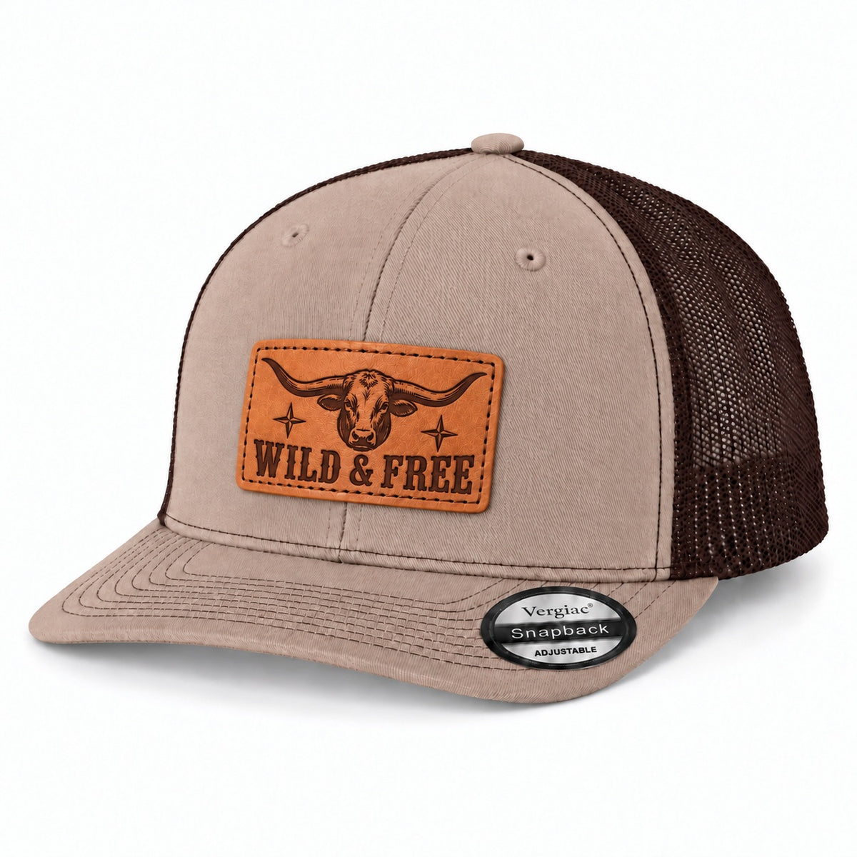 Wild and Free Leather Patch Trucker Hat