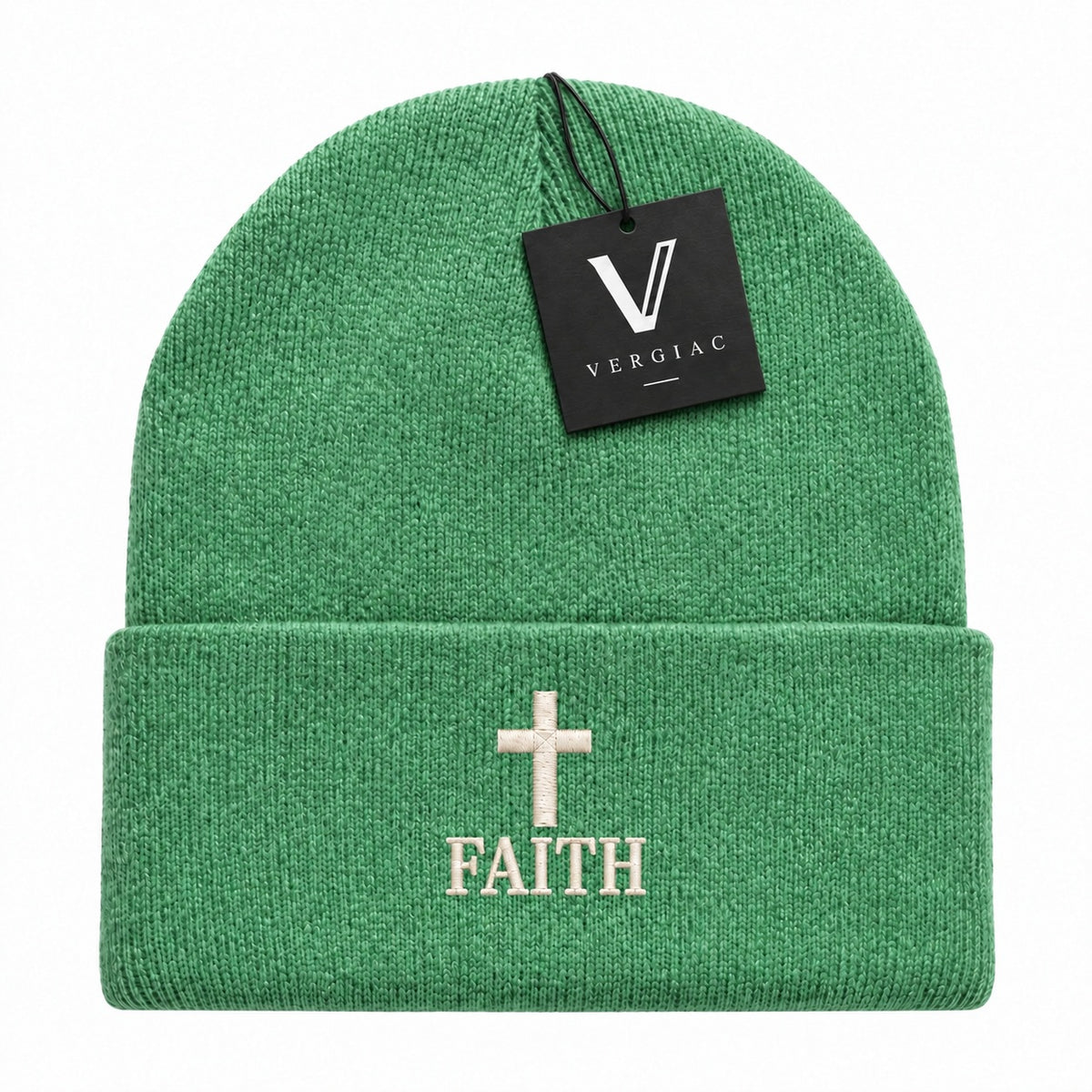 A FAITH Embroidered Acrylic Knitted Hat Unisex High Elasticity High Gram Weight Warm and Comfortable