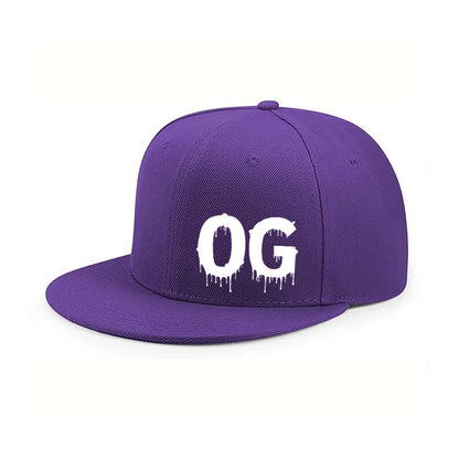 Vintage Og Dripping Print Flat Brim Snapback Hat