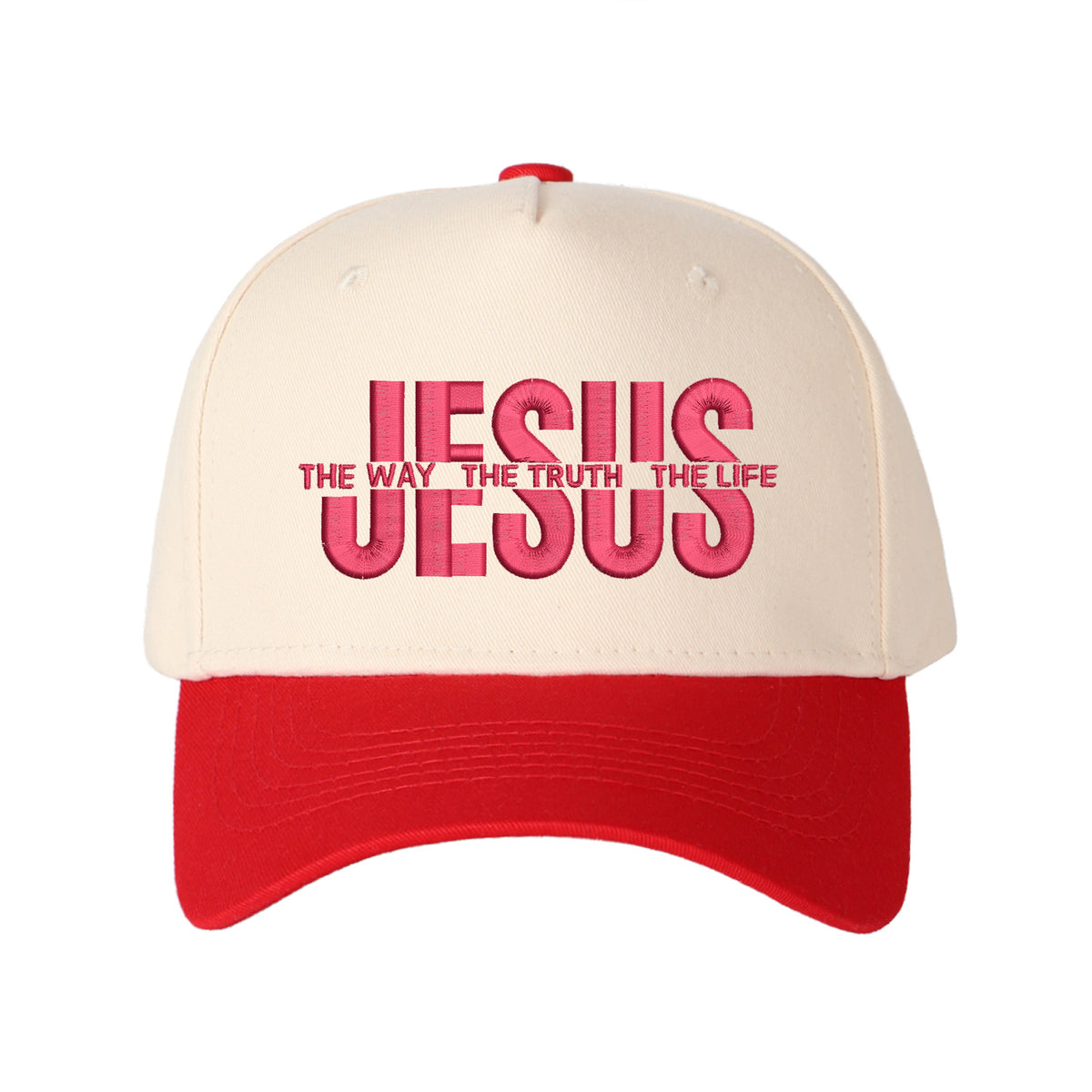 Jesus The Way The Truth The Life Embroidered Trucker Hat