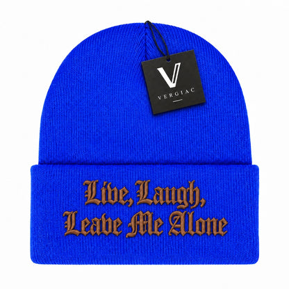 A Gothic font Embroidered Acrylic Knitted Hat Unisex High Elasticity High Gram Weight Warm and Comfortable
