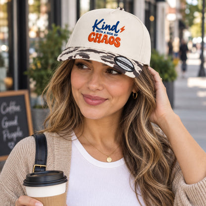 5-Panel Embroidered Cotton Trucker Hat with Printed Brim and Structured Front, Adjustable Unisex Baseball Cap, 1 Piece