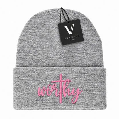 Worthy Embroidered Knit Beanie