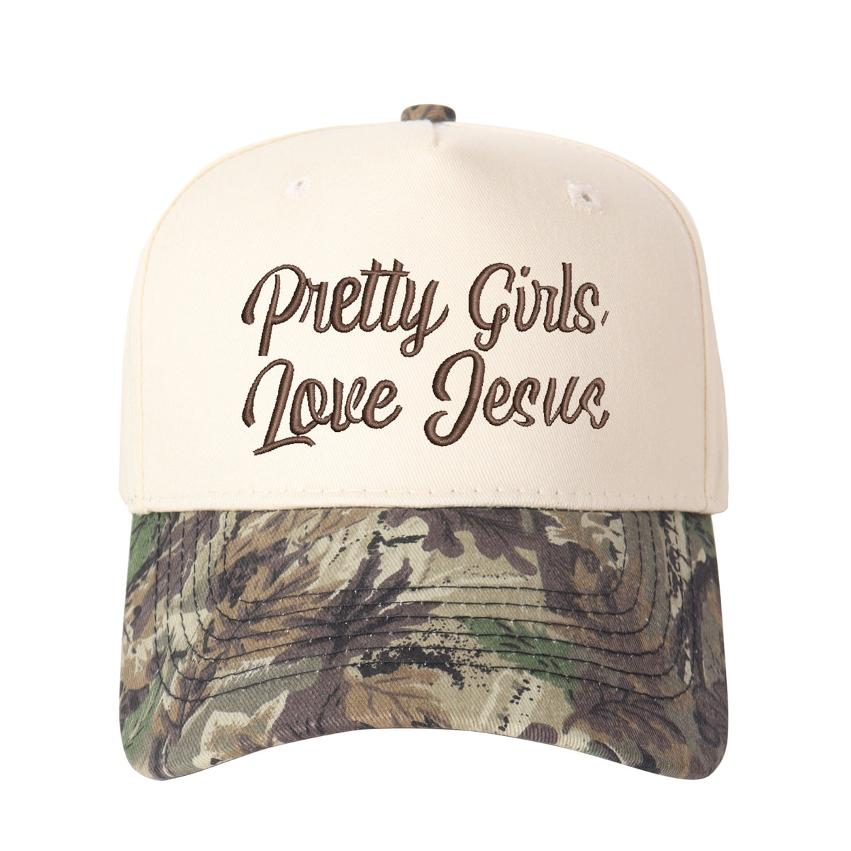 Pretty Girls Love Jesus Embroidered Trucker Hat