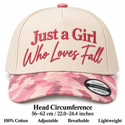 Just A Girl Who Loves Fall Fall-themed 5-Panel Trucker Hat