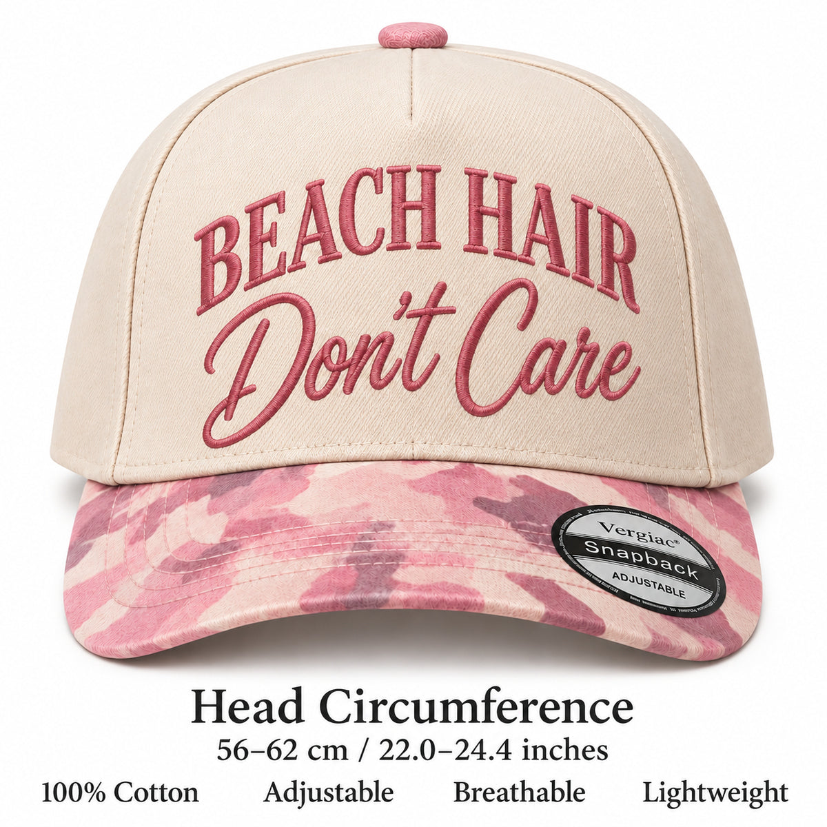 Beach Hair Dont Care Beach-themed 5-Panel Trucker Hat