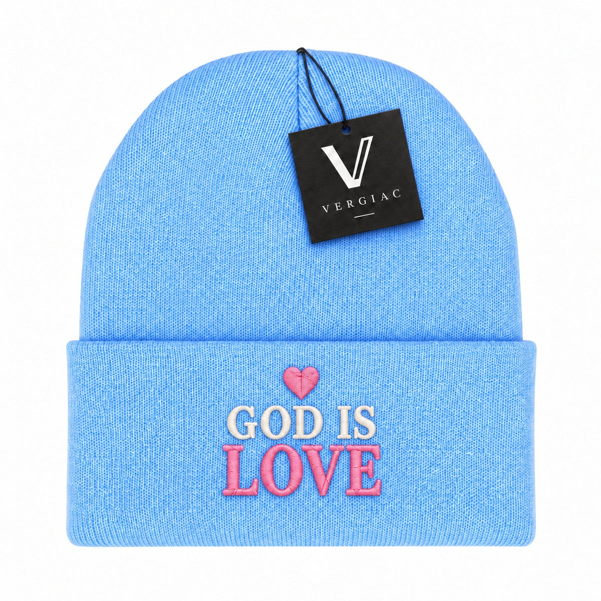 A GOD IS LOVE Embroidered Acrylic Knitted Hat Unisex High Elasticity High Gram Weight Warm and Comfortable