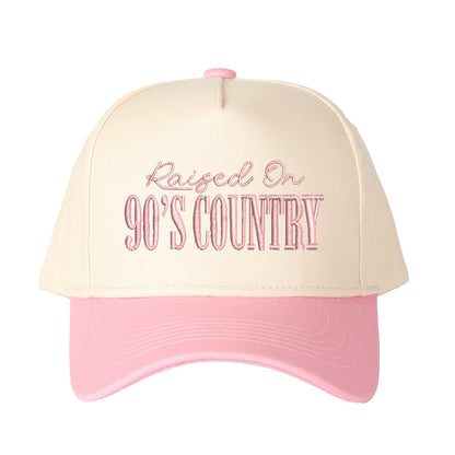 Raised On 90's Country Embroidered Trucker Hat