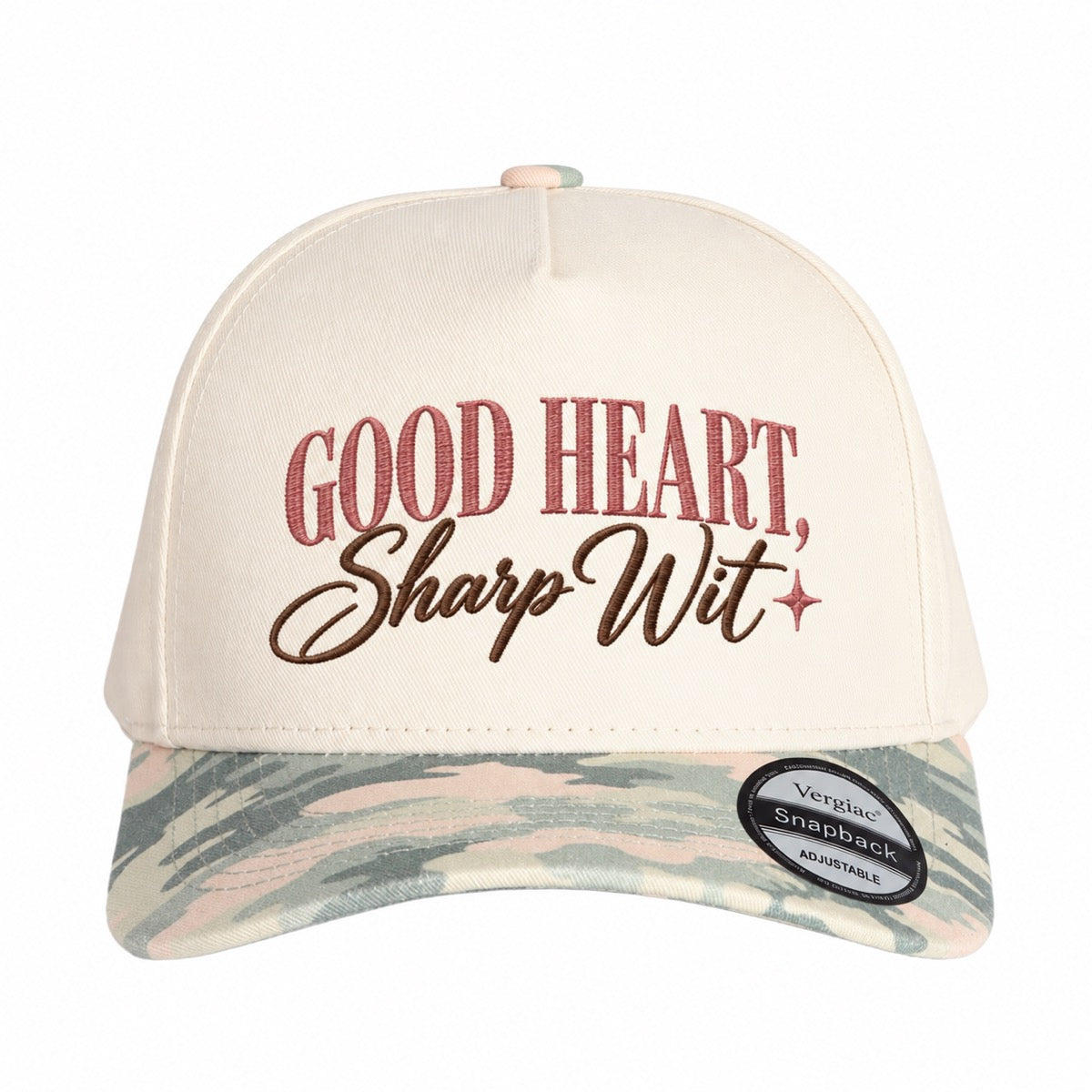 Good Heart, Sharp Wit 5-Panel Trucker Hat