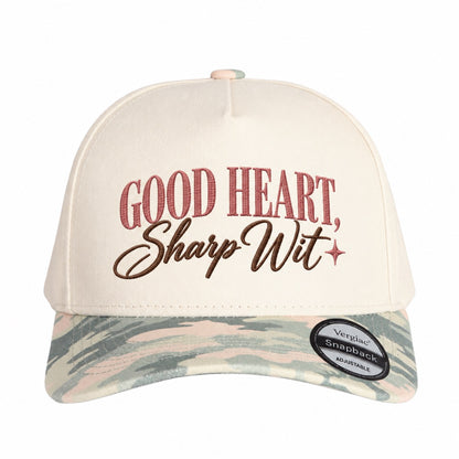 Good Heart, Sharp Wit 5-Panel Trucker Hat