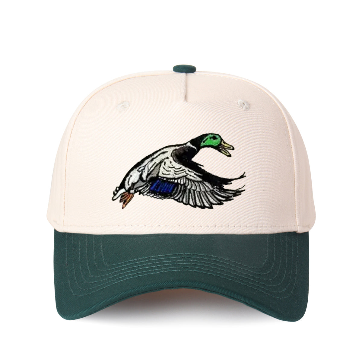 Flying Mallard Duck Embroidered Trucker Hat