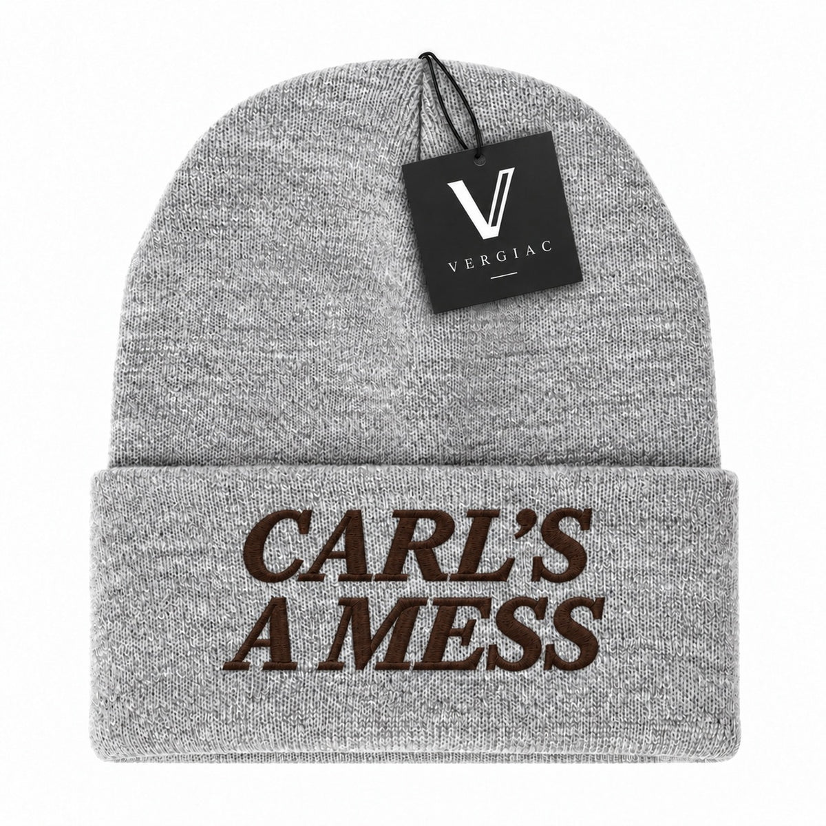 A CARL'S A MESS Embroidered Acrylic Knitted Hat Unisex High Elasticity High Gram Weight Warm and Comfortable