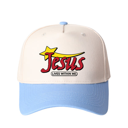 Jesus Lives Within Me Embroidered Trucker Hat