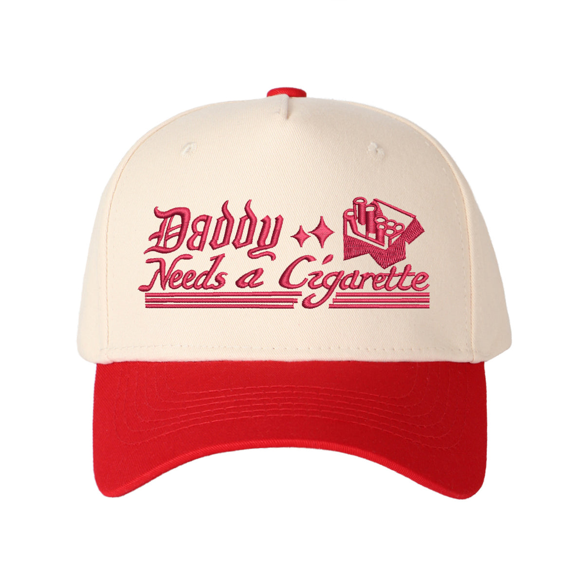 Daddy Needs A Cigarette Embroidered Trucker Hat