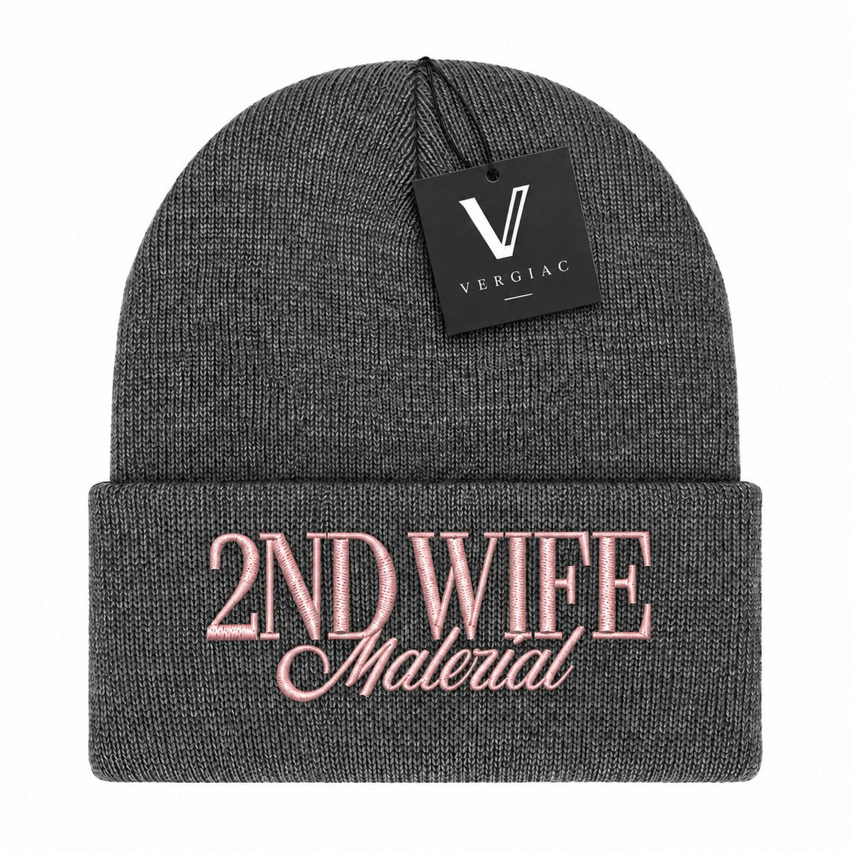 A 2ND WIFE Embroidered Acrylic Knitted Hat Unisex High Elasticity High Gram Weight Warm and Comfortable