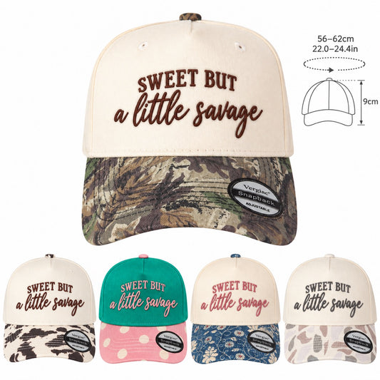 5-Panel Embroidered Cotton Trucker Hat with Printed Brim and Structured Front, Adjustable Unisex Baseball Cap, 1 Piece