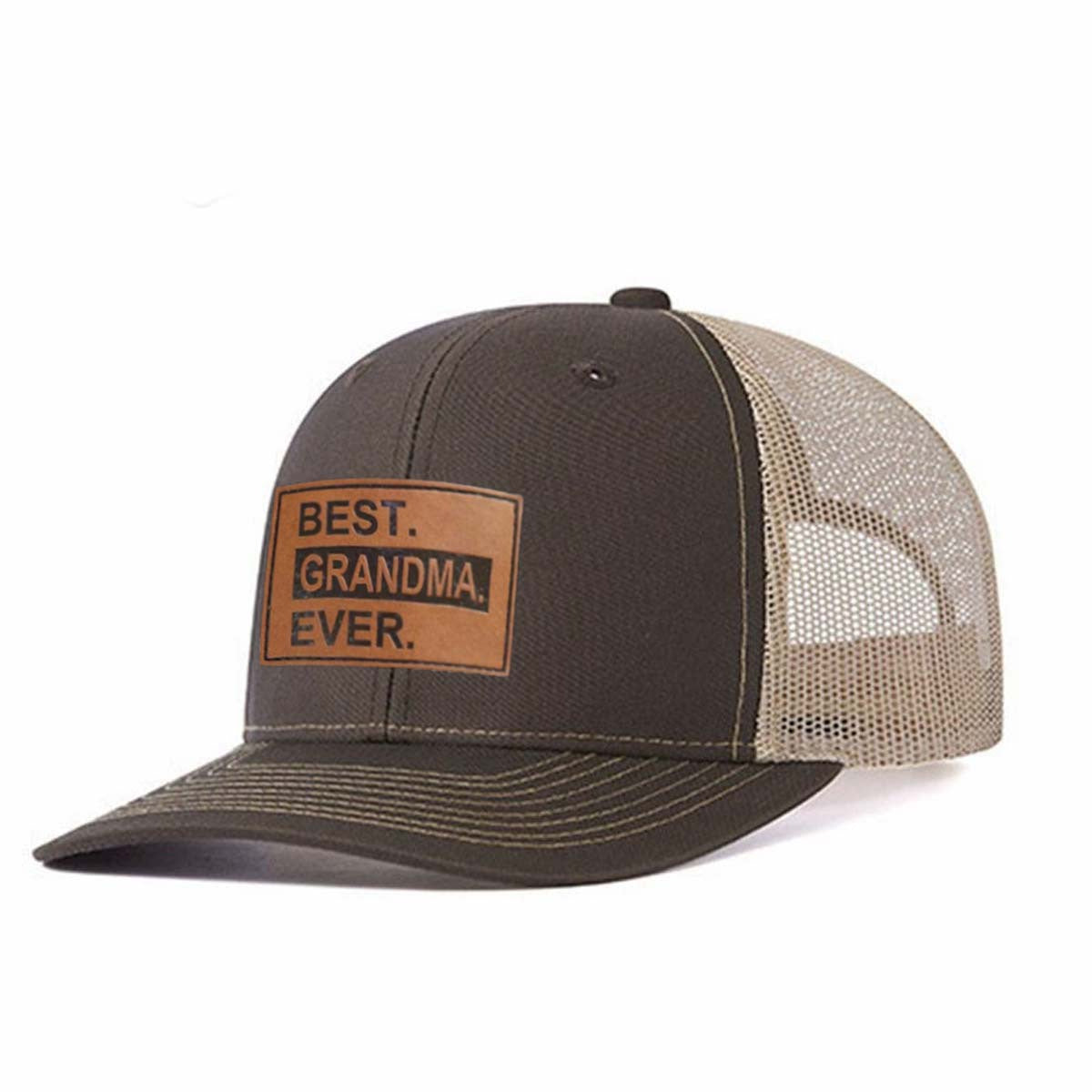 Best.grandma.ever. Leather Patch Trucker Hat