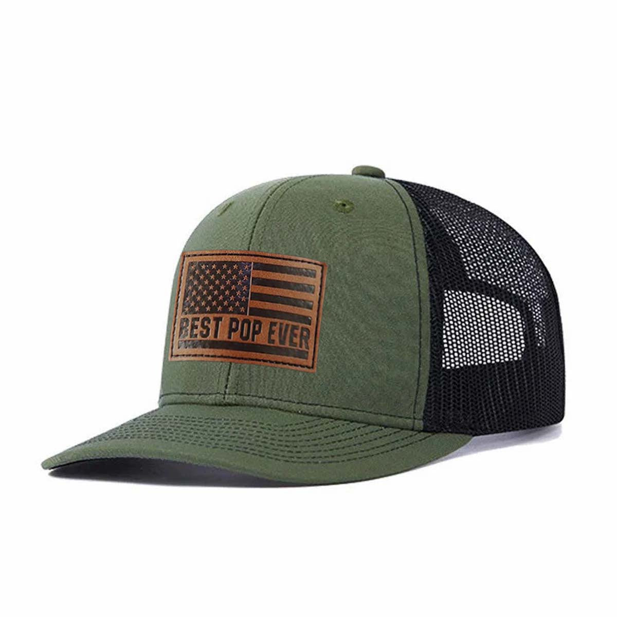 Best Pop Ever Leather Patch Trucker Hat