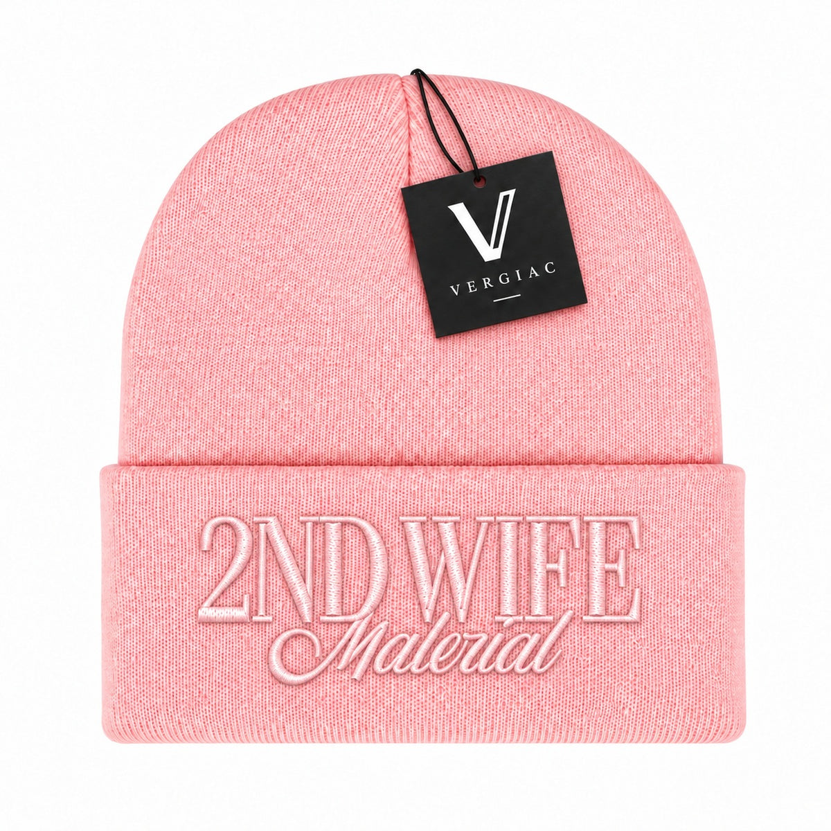 A 2ND WIFE Embroidered Acrylic Knitted Hat Unisex High Elasticity High Gram Weight Warm and Comfortable