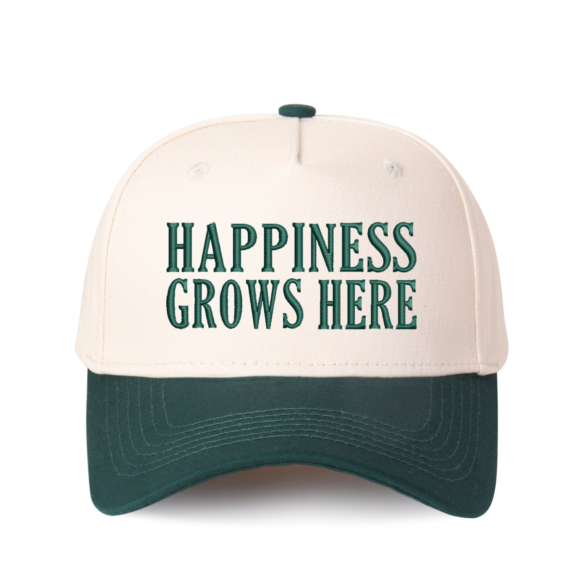 Happiness Grows Here Embroidered Trucker Hat