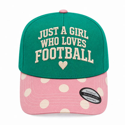 Just A Girl Who Loves Football 5-Panel Trucker Hat