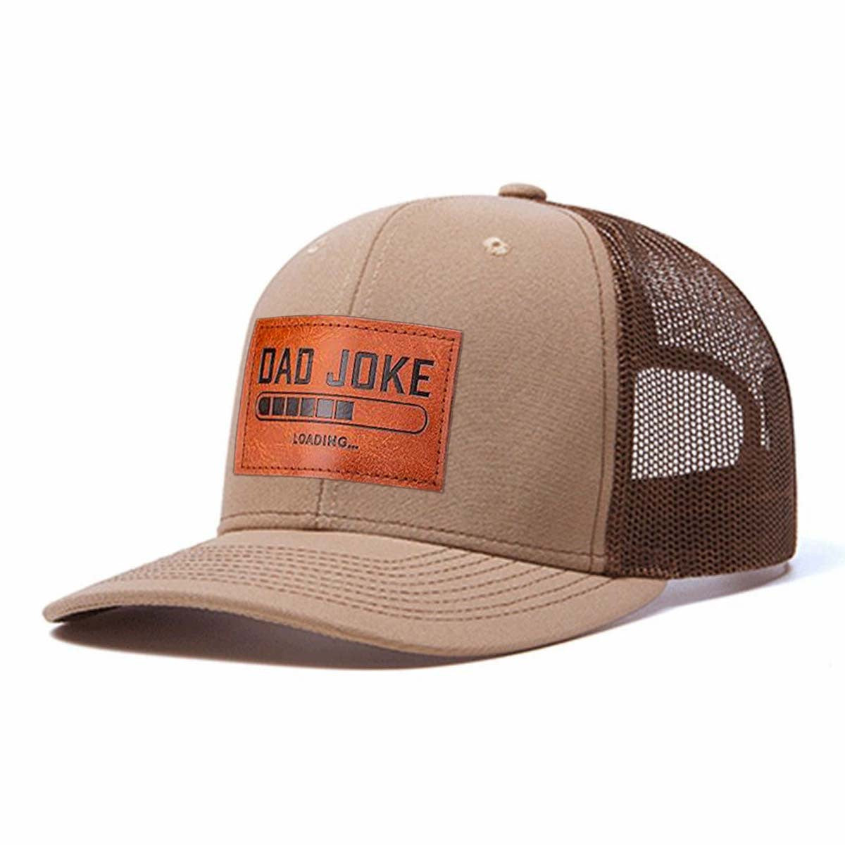 Dad Joke Loading... Leather Patch Trucker Hat