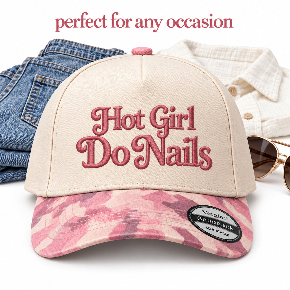 Hot Girl Do Nails Vintage 5-Panel Trucker Hat
