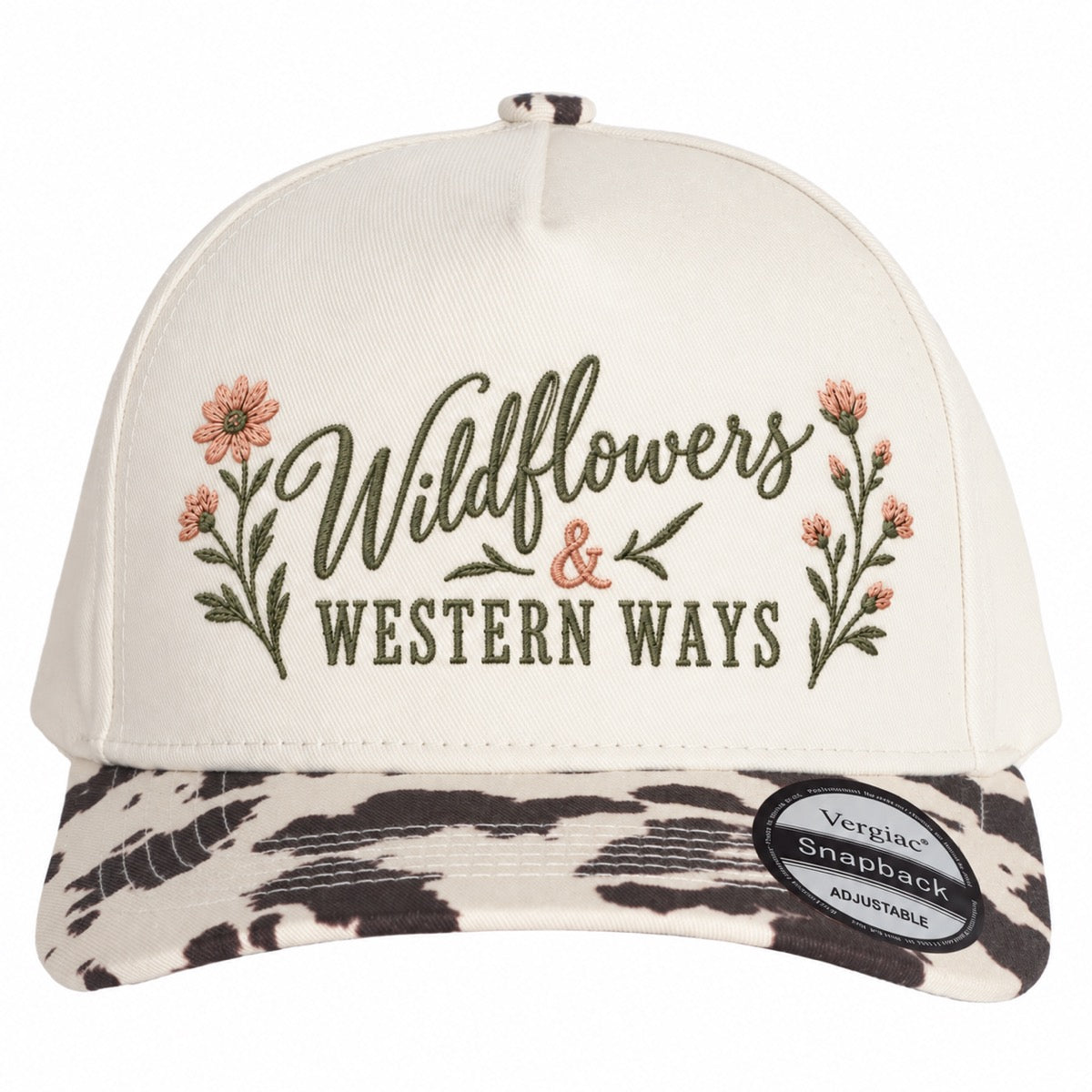 5-Panel Embroidered Cotton Trucker Hat with Printed Brim and Structured Front, Adjustable Unisex Baseball Cap, 1 Piece