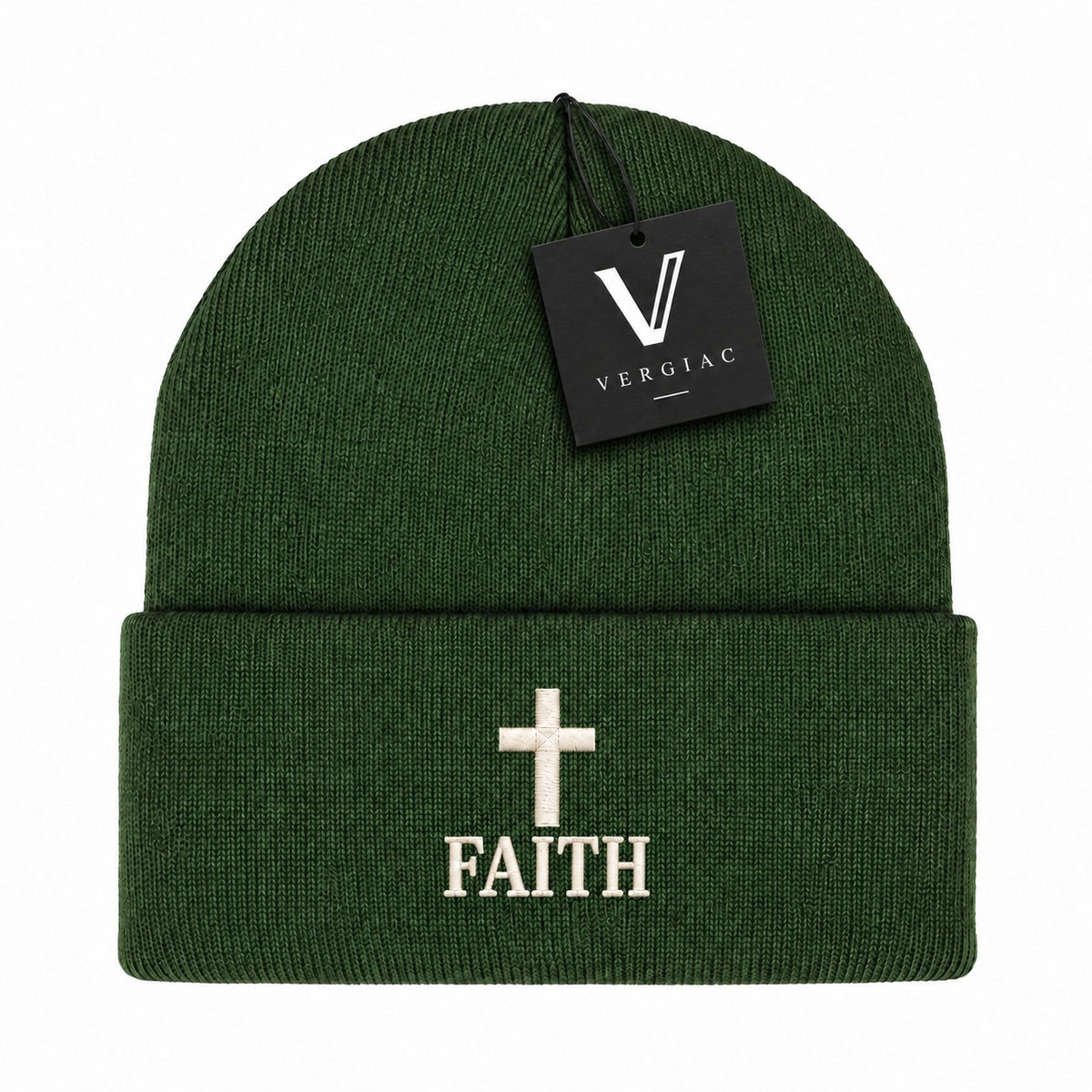 A FAITH Embroidered Acrylic Knitted Hat Unisex High Elasticity High Gram Weight Warm and Comfortable
