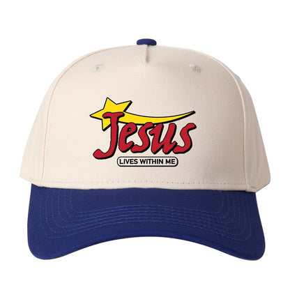 Jesus Lives Within Me Embroidered Trucker Hat