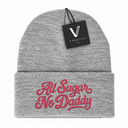 A All Sugar No Daddy Embroidered Acrylic Knitted Hat Unisex High Elasticity High Gram Weight Warm and Comfortable