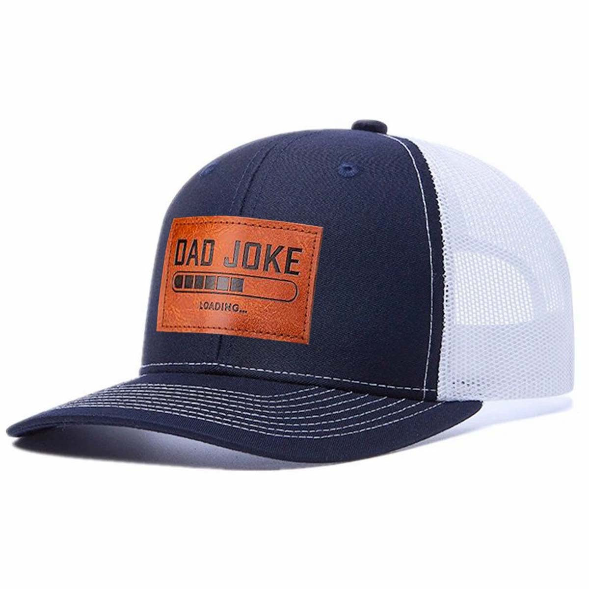 Dad Joke Loading... Leather Patch Trucker Hat