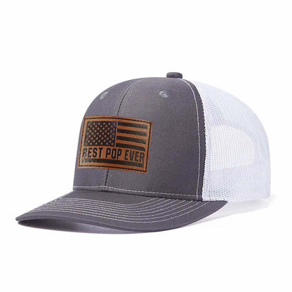 Best Pop Ever Leather Patch Trucker Hat