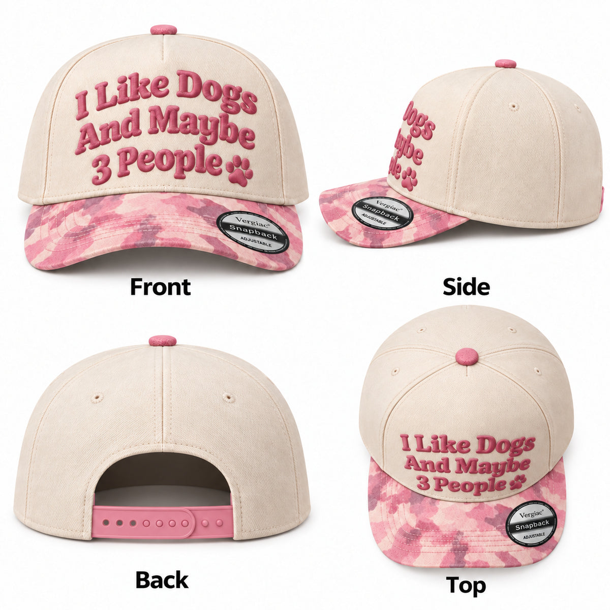 I Like Dogs and Maybe 3 People 5-Panel Trucker Hat