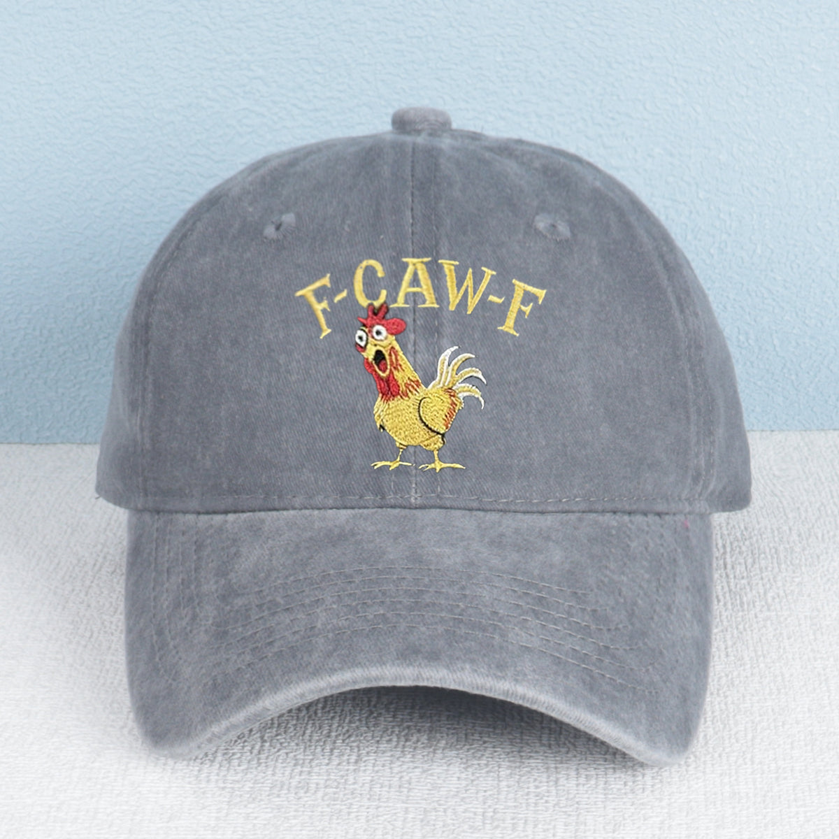 Funny F-caw-f Rooster Embroidered Vintage Hat