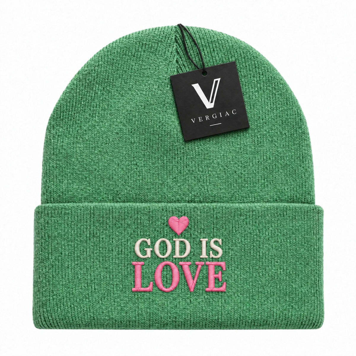 A GOD IS LOVE Embroidered Acrylic Knitted Hat Unisex High Elasticity High Gram Weight Warm and Comfortable