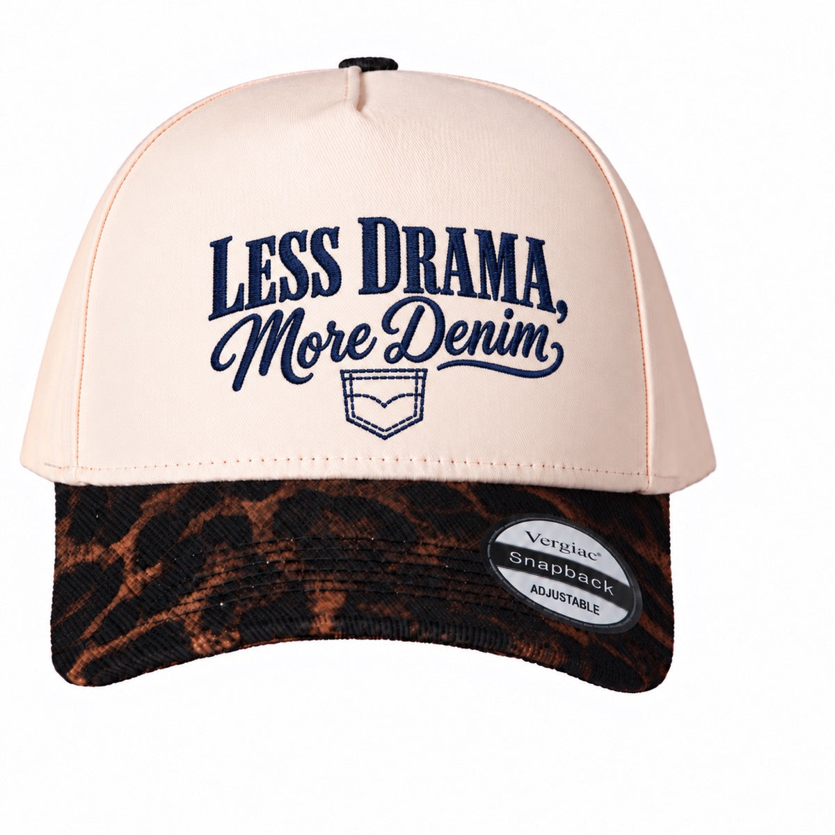 Less Drama, More Denim 5-Panel Trucker Hat