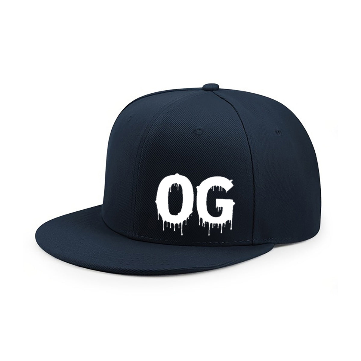 Vintage Og Dripping Print Flat Brim Snapback Hat
