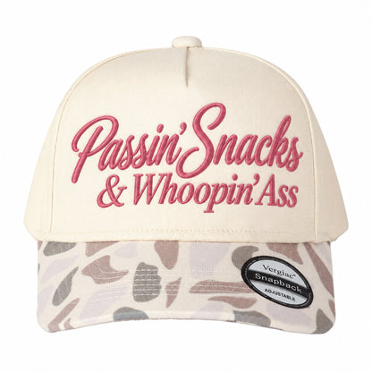 Passin Snacks & Whoopin Ass Novelty 5-Panel Trucker Hat